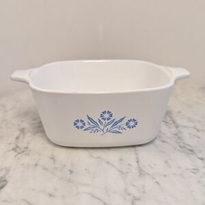Vintage Corning Ware White and Blue Corn Flower Baking Dish 700ml